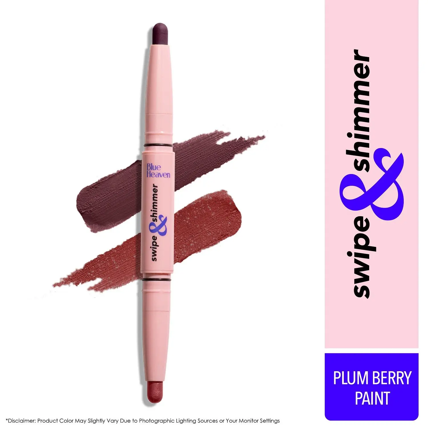 Blue Heaven Swipe & Shimmer Long Lasting Non Transfer Eyeshadow Stick | Matte & Matallic Shades , Plum Berry Paint (3 g)