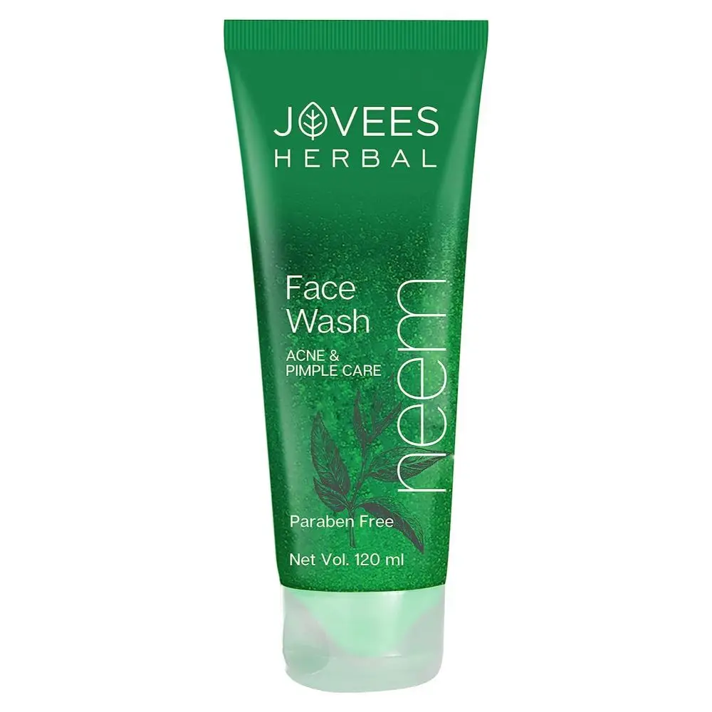 Jovees Herbal Neem Face Wash For Acne and Pimple Care | For Men/Women | Bright, Clear and Glowing Skin | Paraben and Alcohol Free | 120 ML (Pack of 1)