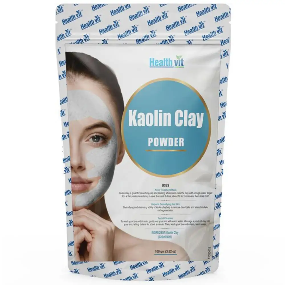 Healthvit Kaolin Clay Powder,  100 g  for All Skin Types