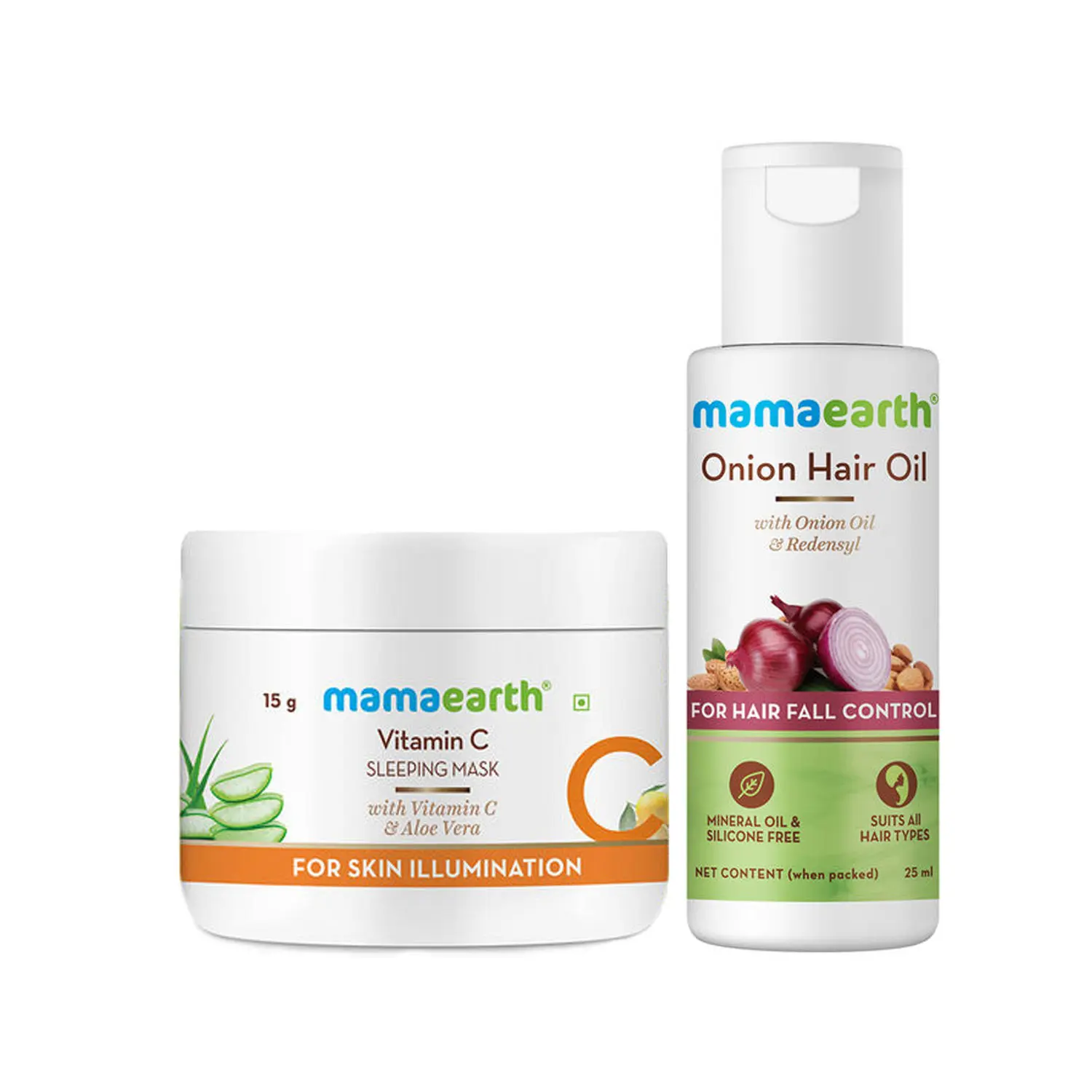 Mamaearth Vitamin C Sleeping Mask & Onion Oil Combo