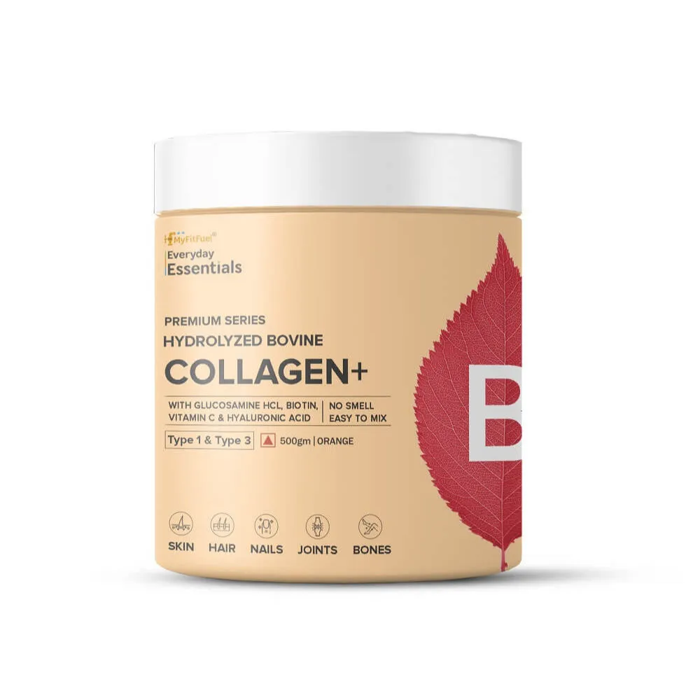 MyFitFuel Hydrolyzed Bovine Collagen+ Hyaluronic Acid Biotin Vitamin C for Skin Hair Nails