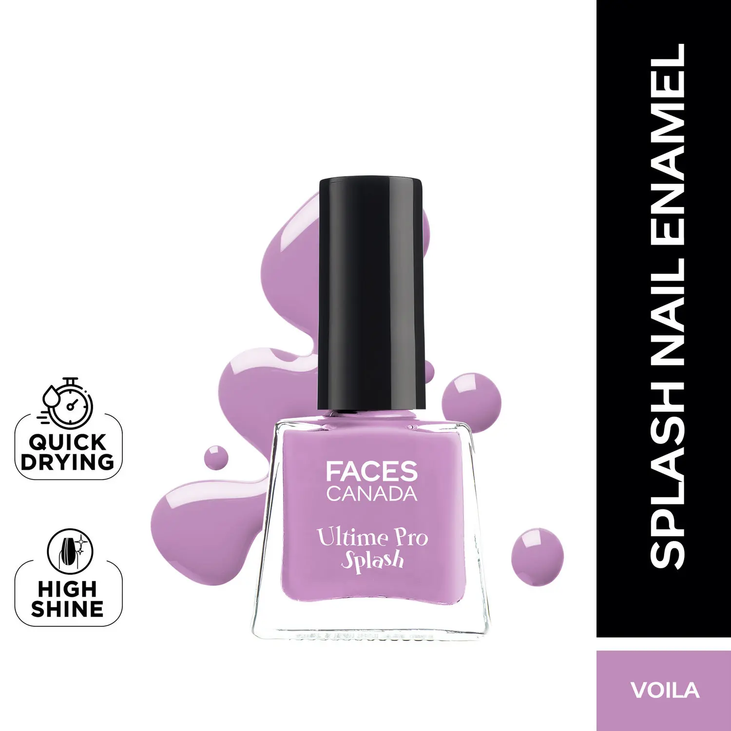 Faces canada Ultime Pro Splash Nail Enamel I Quick-drying I Longlasting I Chip-defiant I Smooth application I Viola 41 5ml