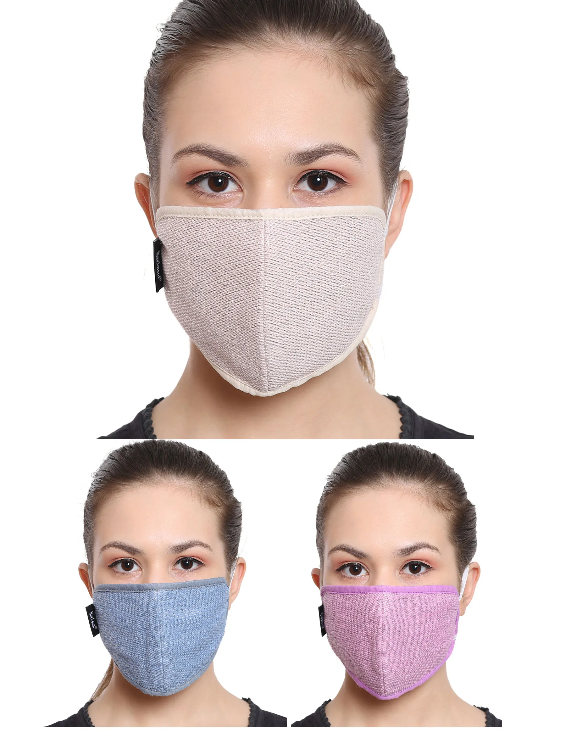 Anekaant Multicolor 3-Ply Reusable Cotton Lurex Fabric Fashion Mask (Pack Of 3)