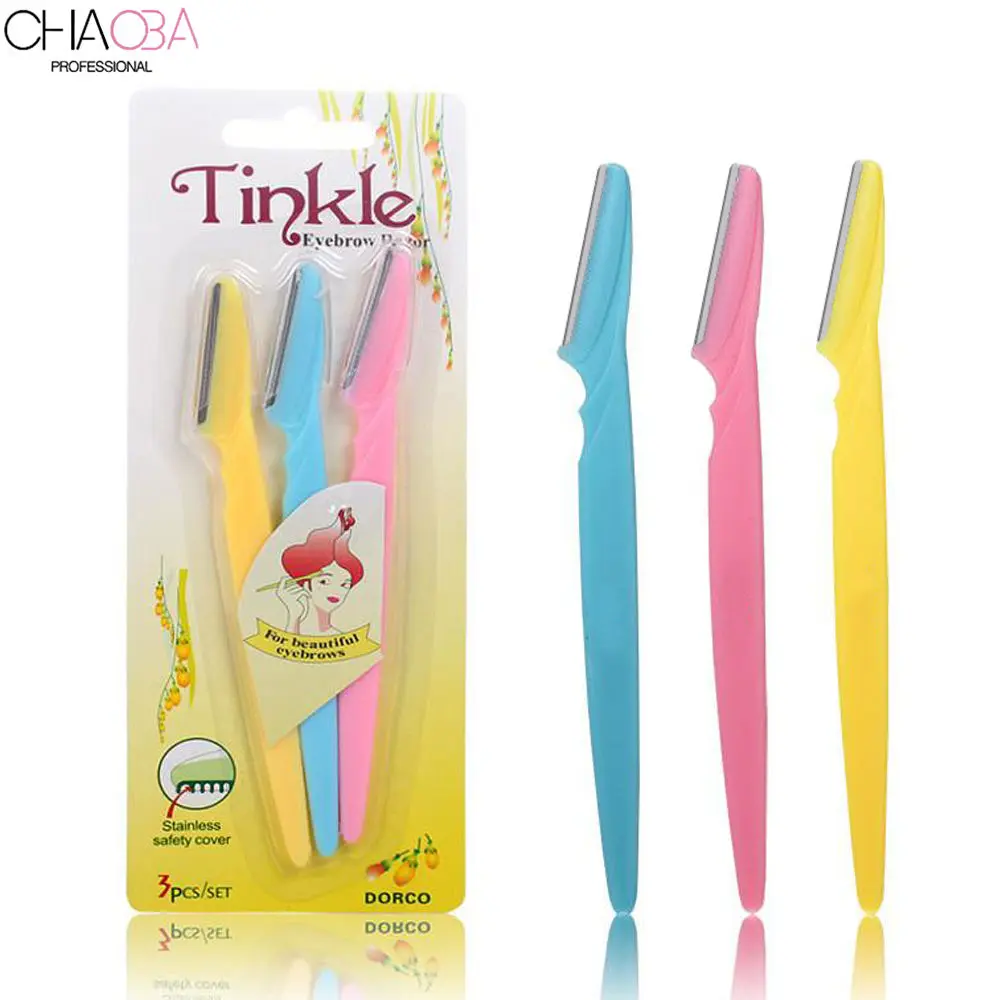 Chaoba Professional Tinkle Eyebrow Razor for Women (Pack of 3)
