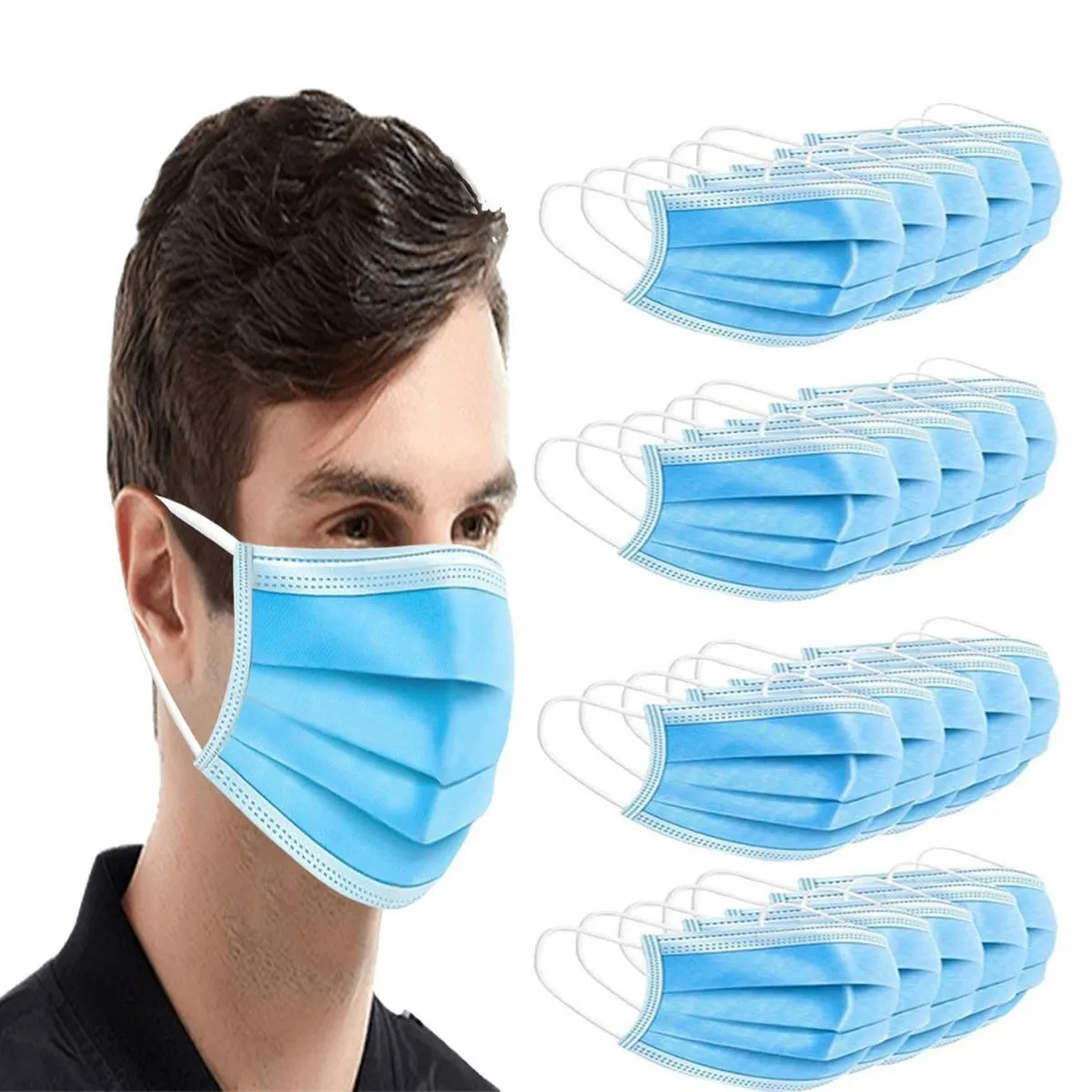 OOMPH Pack Of 500 3 Ply Non Surgical Disposable Face Mask With Earloop For Men & Women