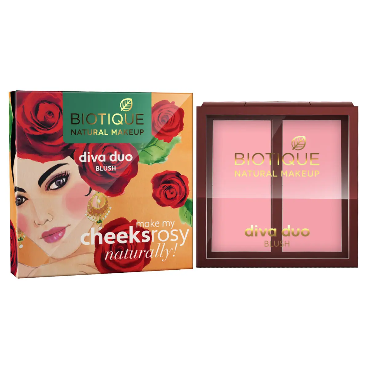 Biotique Natural Makeup Diva Duo Blush (Rose-N-Radiance)(9 g)