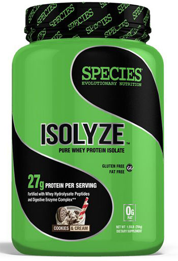 Isolyze, Protein, By Species Nutrition, Cookies and Cream, 22 Servings