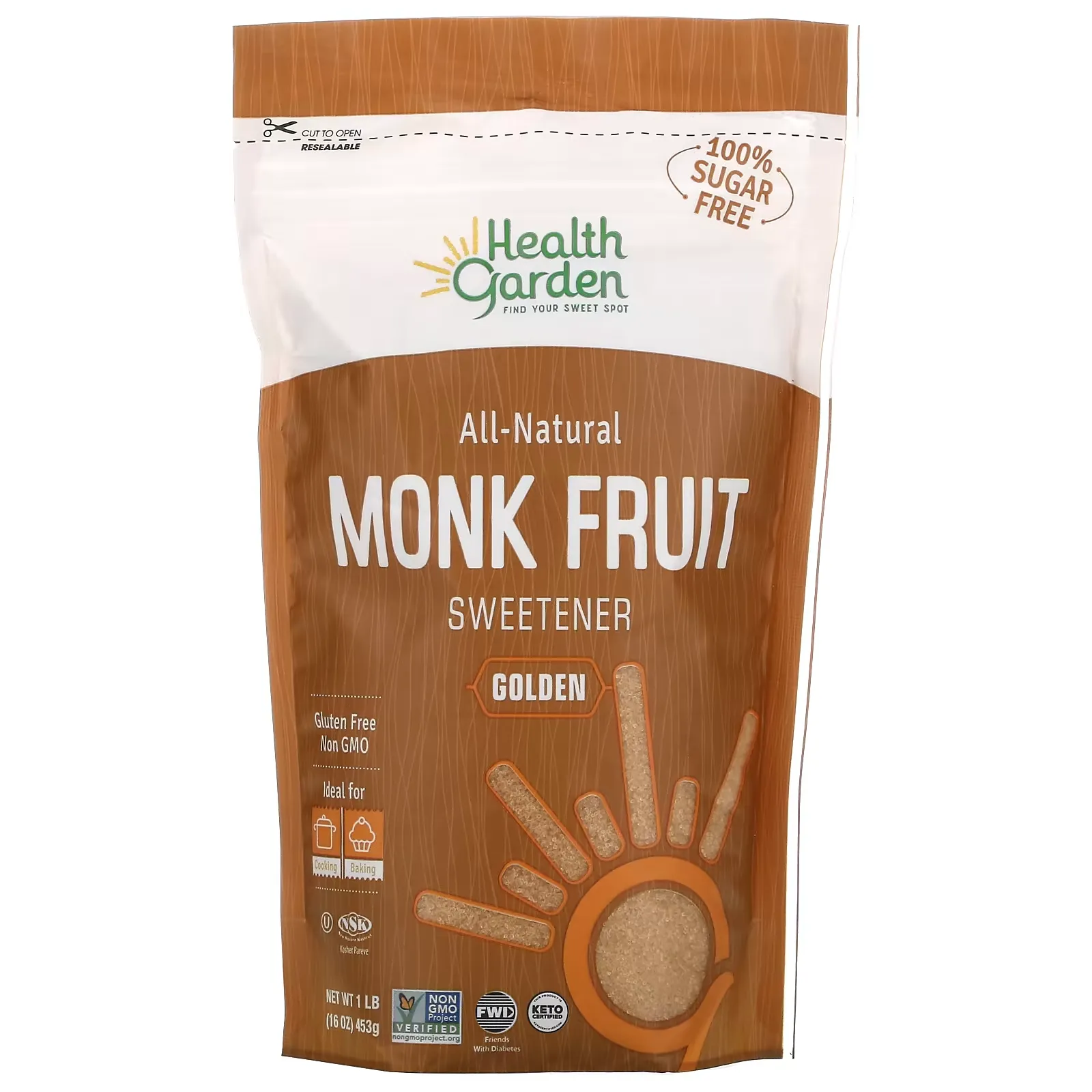 All Natural Monk Fruit Sweetener, Golden, 16 oz (453 g)