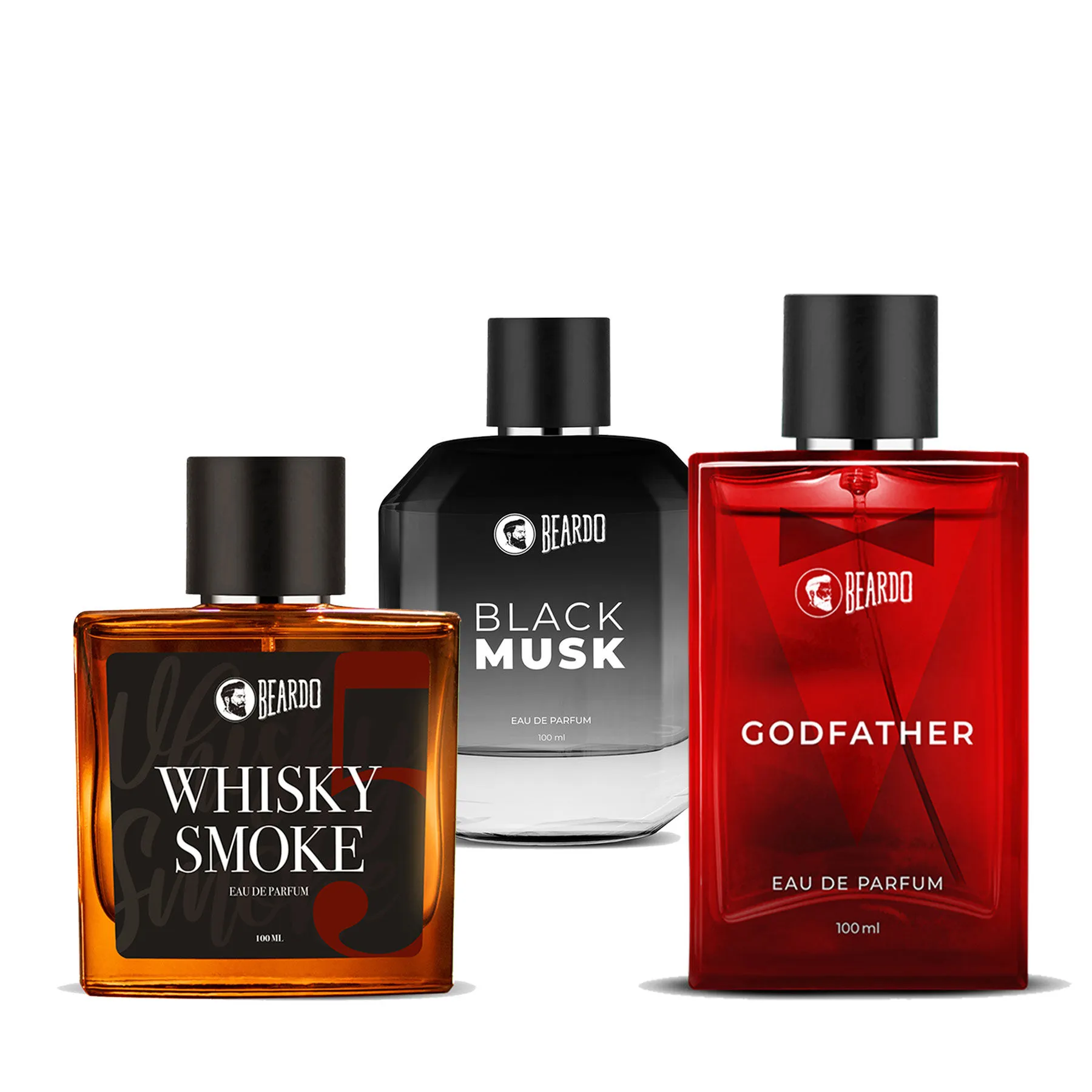 Beardo Whisky Smoke, Godfather and Black Musk, Set of 3 EDP Perfume For Men, | EDP