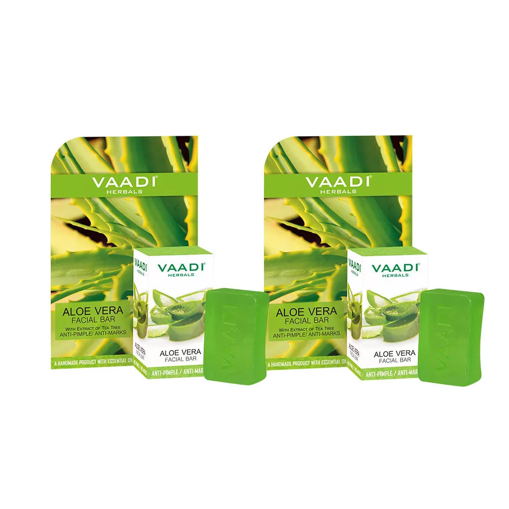 Vaadi Herbals Aloe Vera Facial Bar with Extract Of Tea Tree -Pack of 2