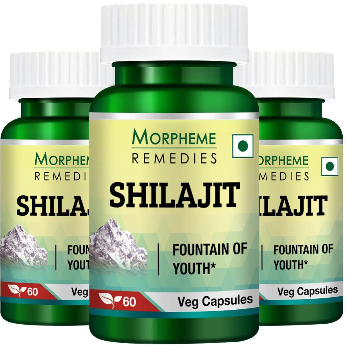 Morpheme Shilajit 500mg Extract 60 Veg Caps - (3 Bottles)