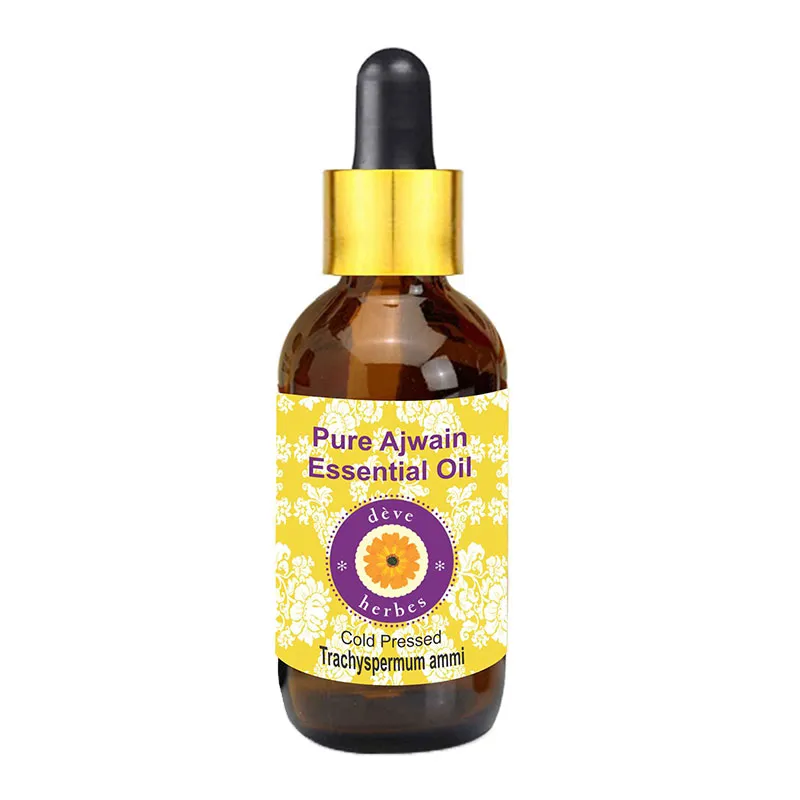 Deve Herbes Pure Ajwain Essential Oil Trachyspermum Ammi 100% Therapeutic Steam Distilled