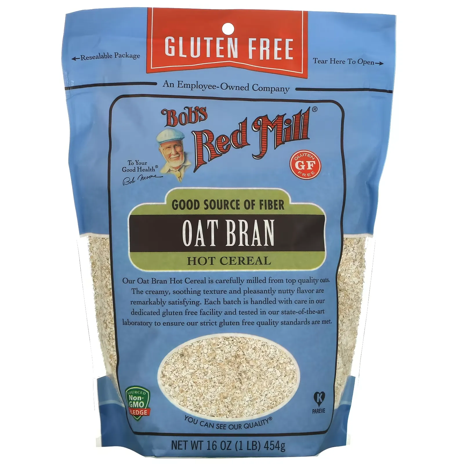 Oat Bran Hot Cereal, Gluten Free, 16 oz (454 g)