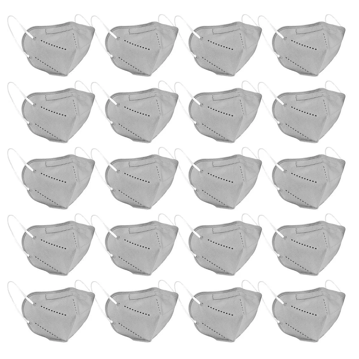 Fabula Pack Of 20 Anti-pollution Reusable 5-layer Mask Color: Grey