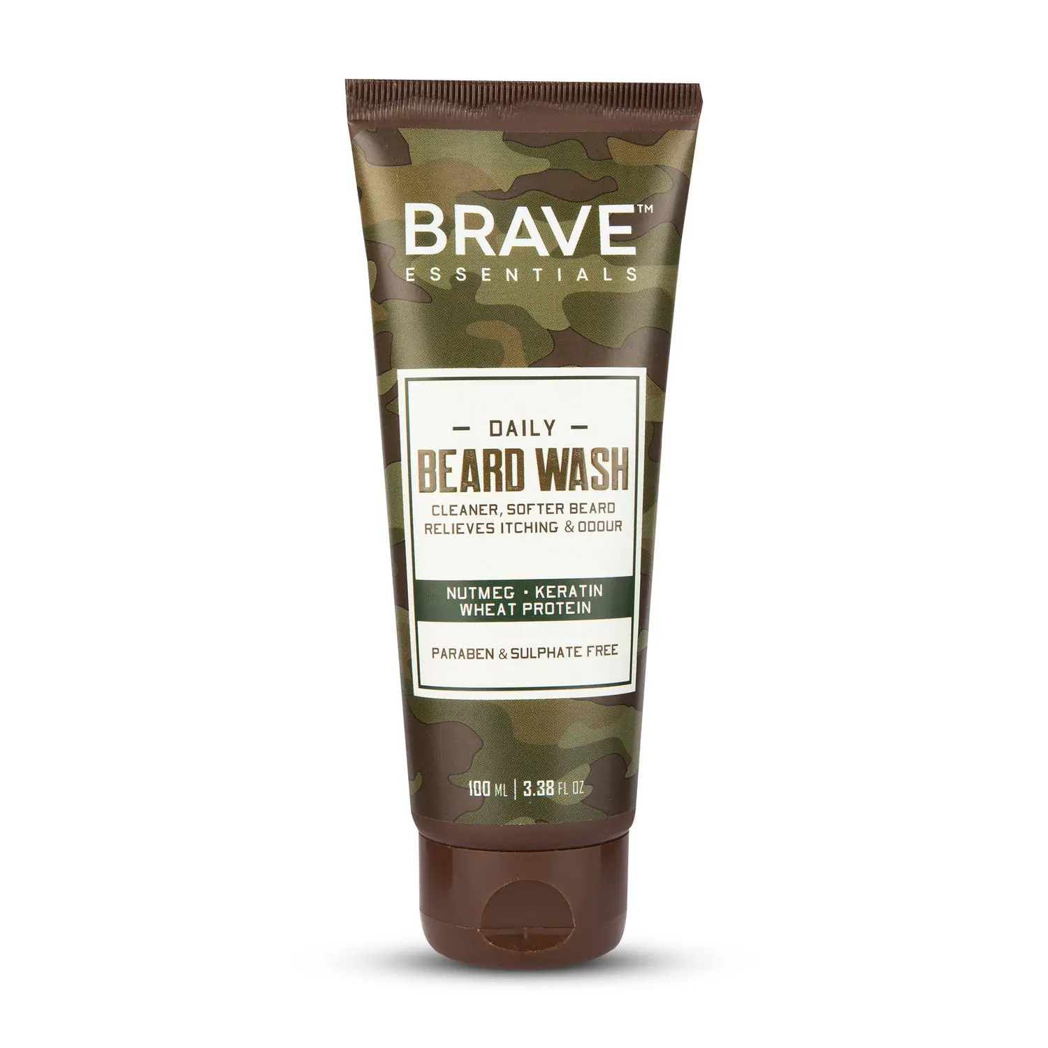 Brave Essentials Daily Beard Wash | 100 ml | Cleaner, Softer Beard; Relieves Itching and Odour