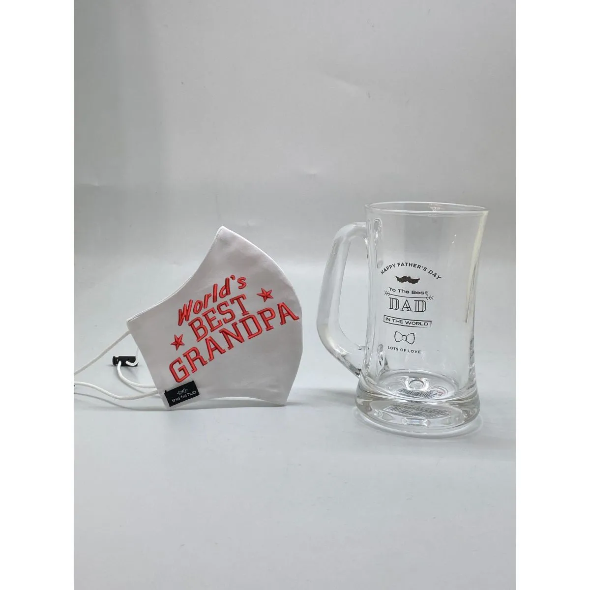 The Tie Hub BEST GRANDPA red Face Mask with Beer Mug