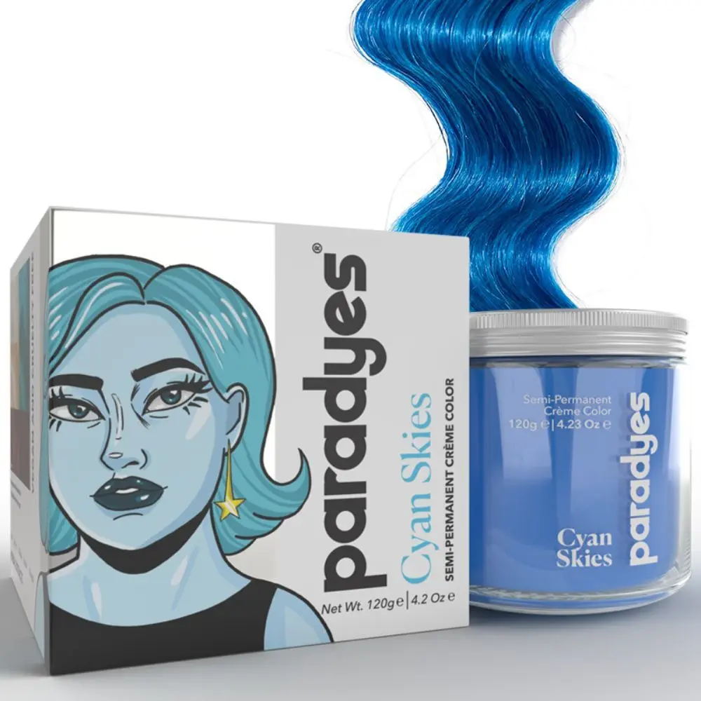 Paradyes Ammonia Free Cyan Skies Semi-Permanent Hair Color (120 g)