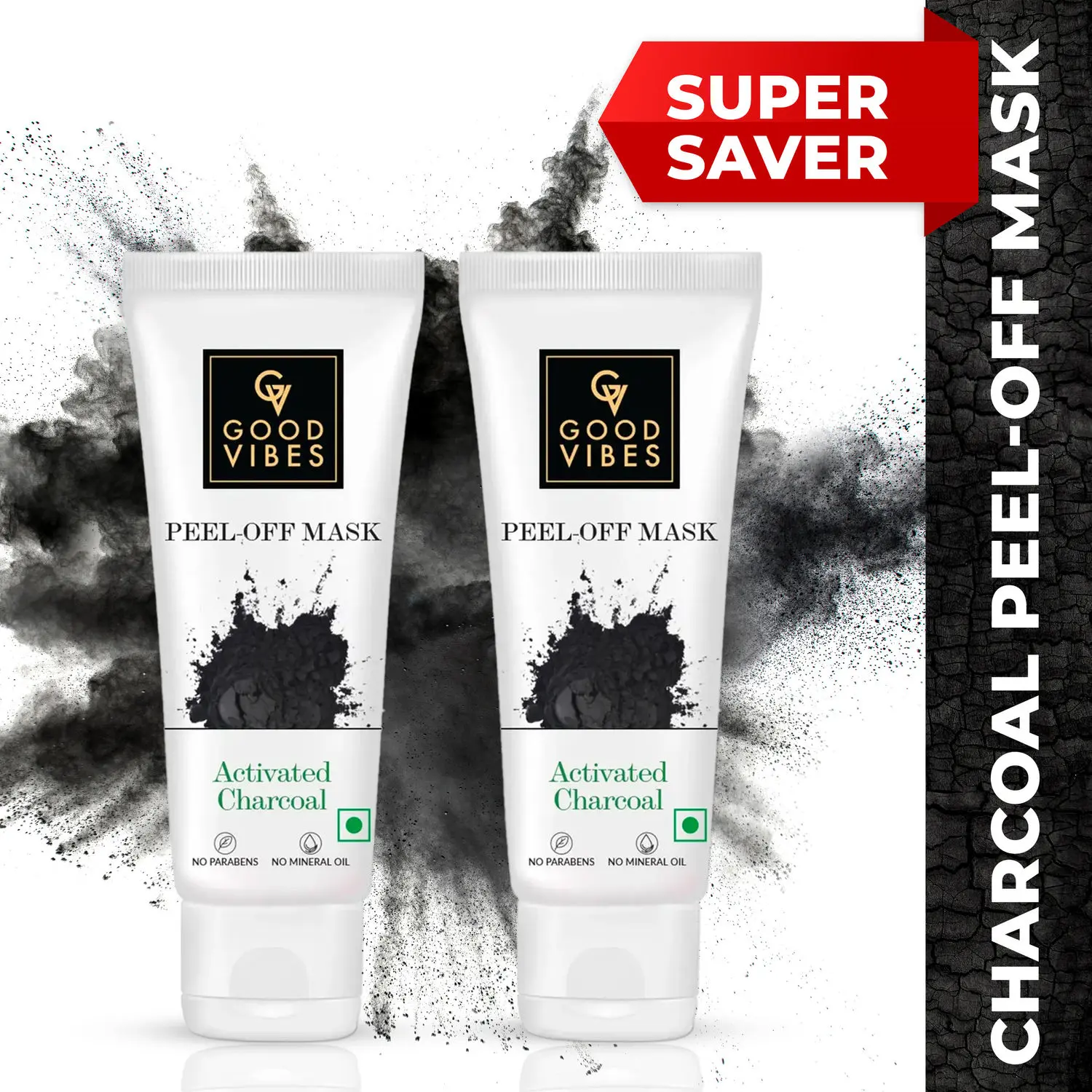 Good Vibes Charcoal Peel-Off Mask: Purify Your Skin with Every Peel (Pack of 2)