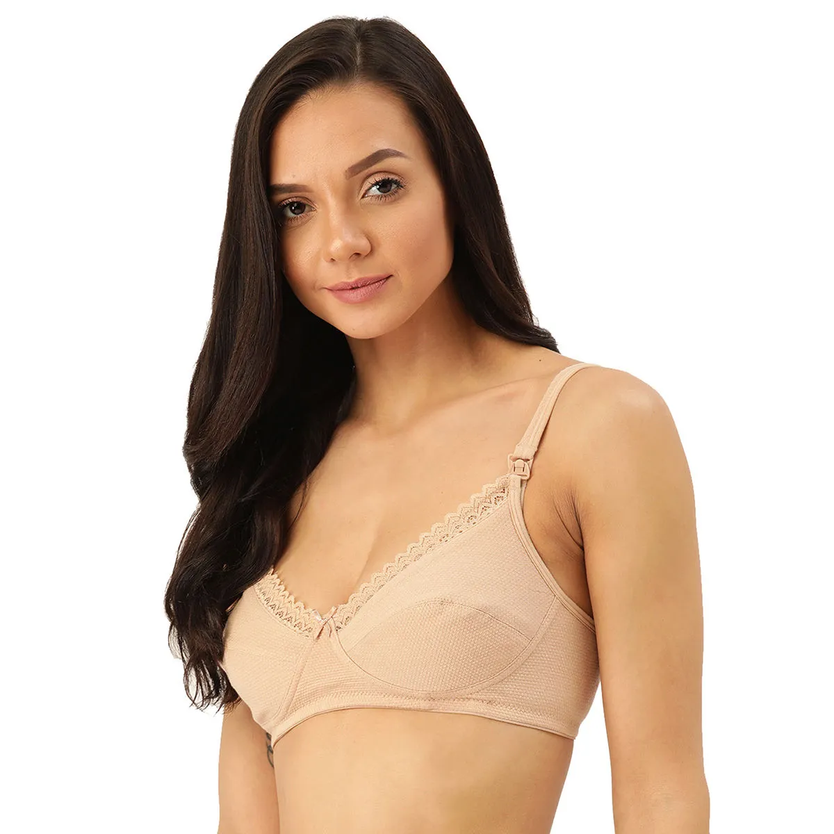 Inner Sense Women's Organic Cotton Antimicrobial Soft Nursing Bra - Nude (32C)