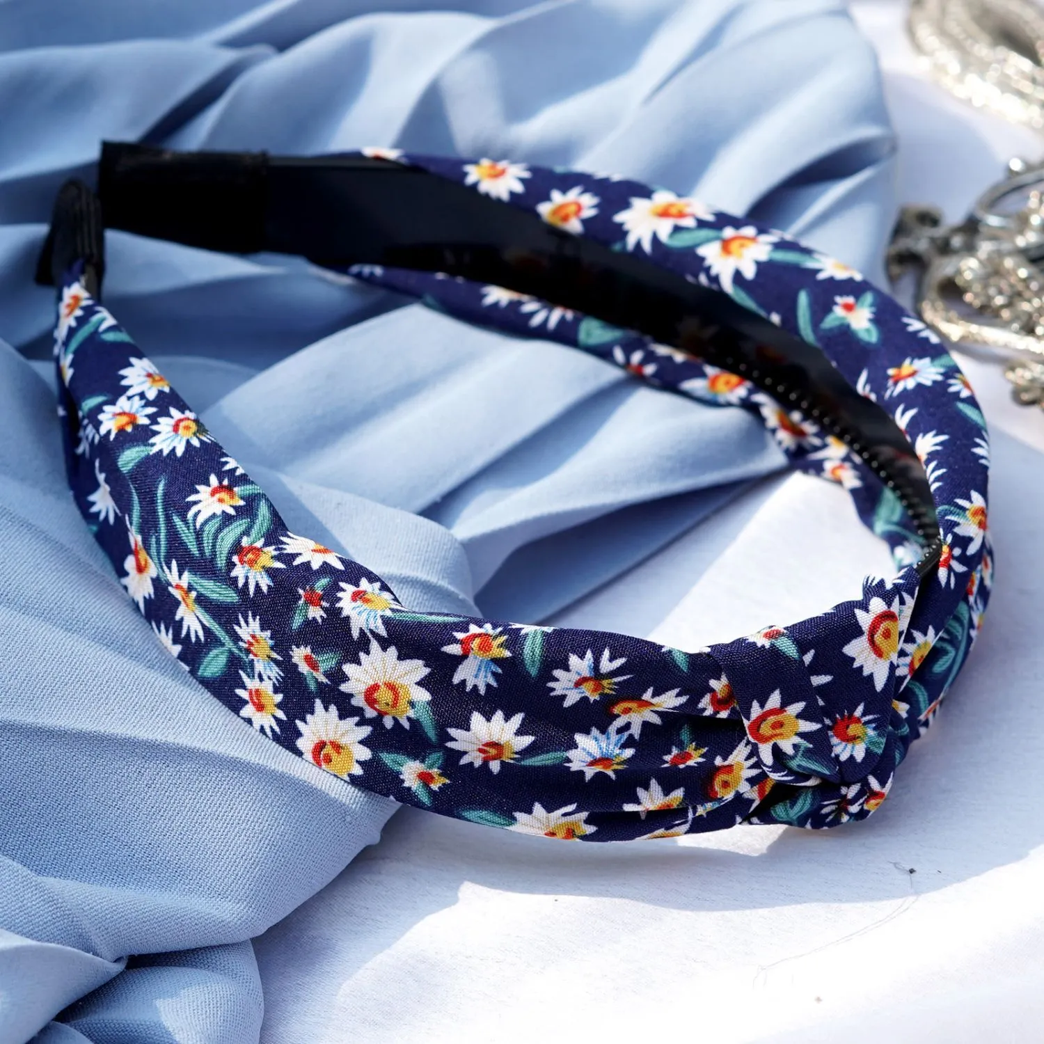 Joker & Witch Full Bloom Blue Knot Headband For Women