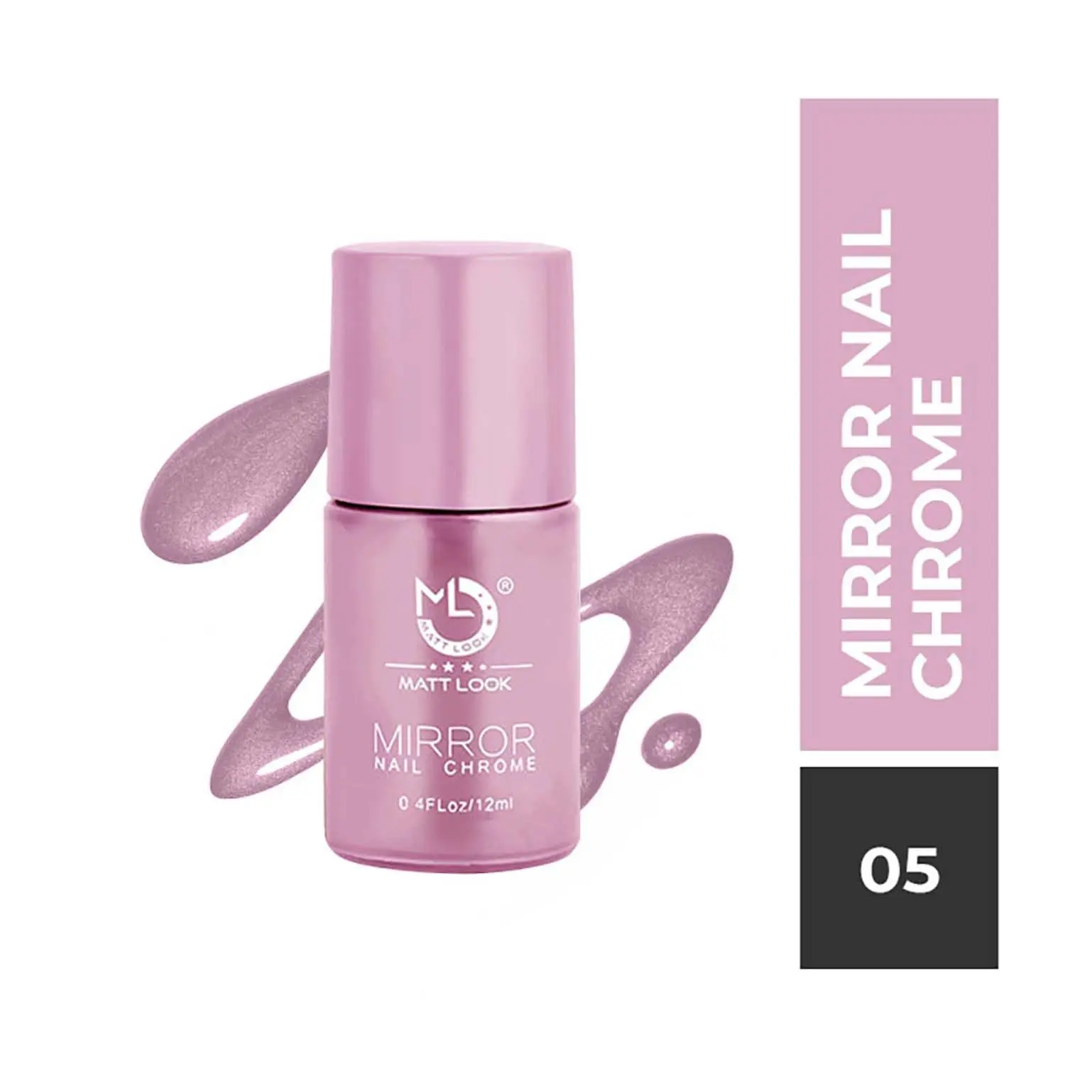 Matt look Shine Like Mirror Nail Chrome,  B-Pink (12ml)