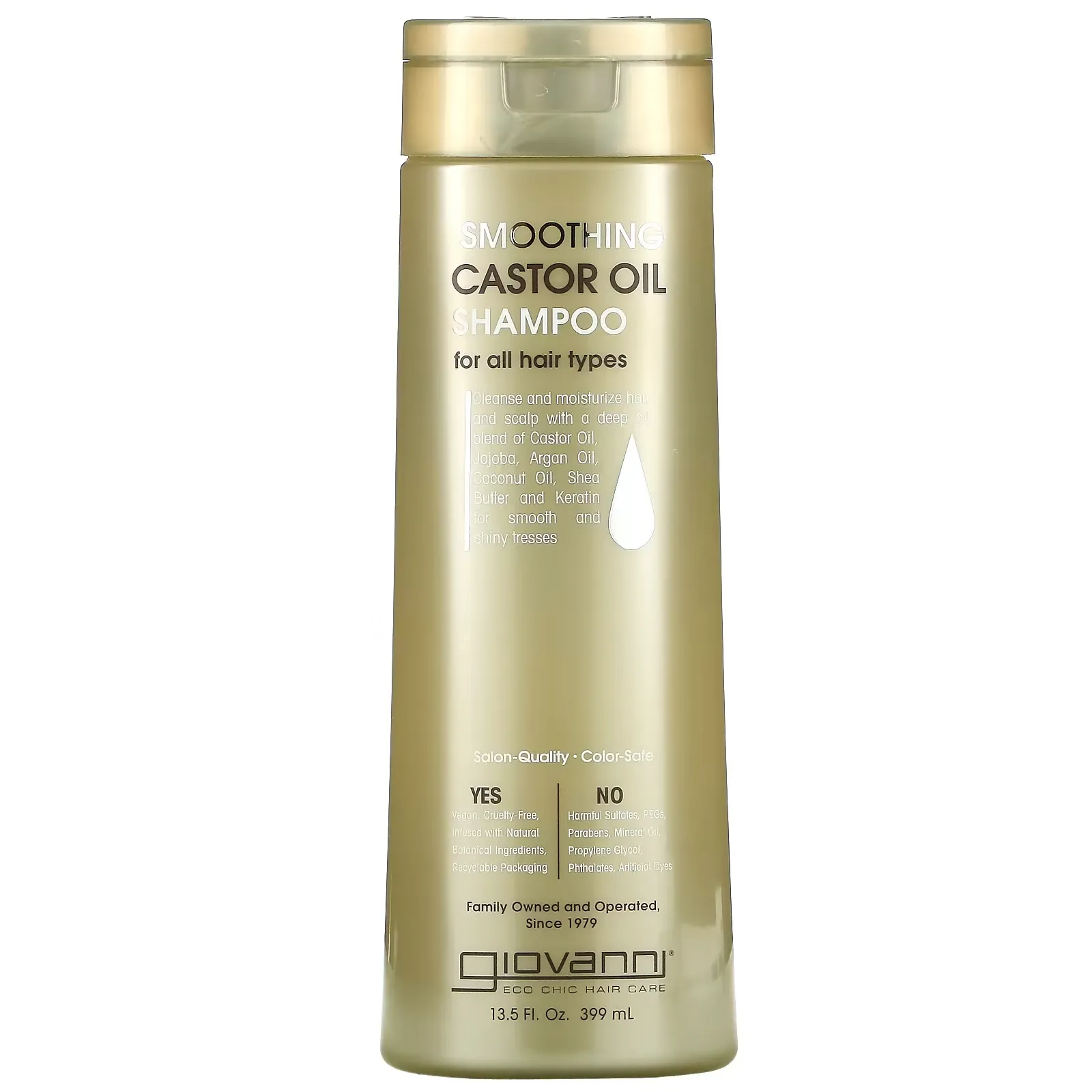 Smoothing Castor Oil Shampoo, For All Hair Types, 13.5 fl oz (399 ml)