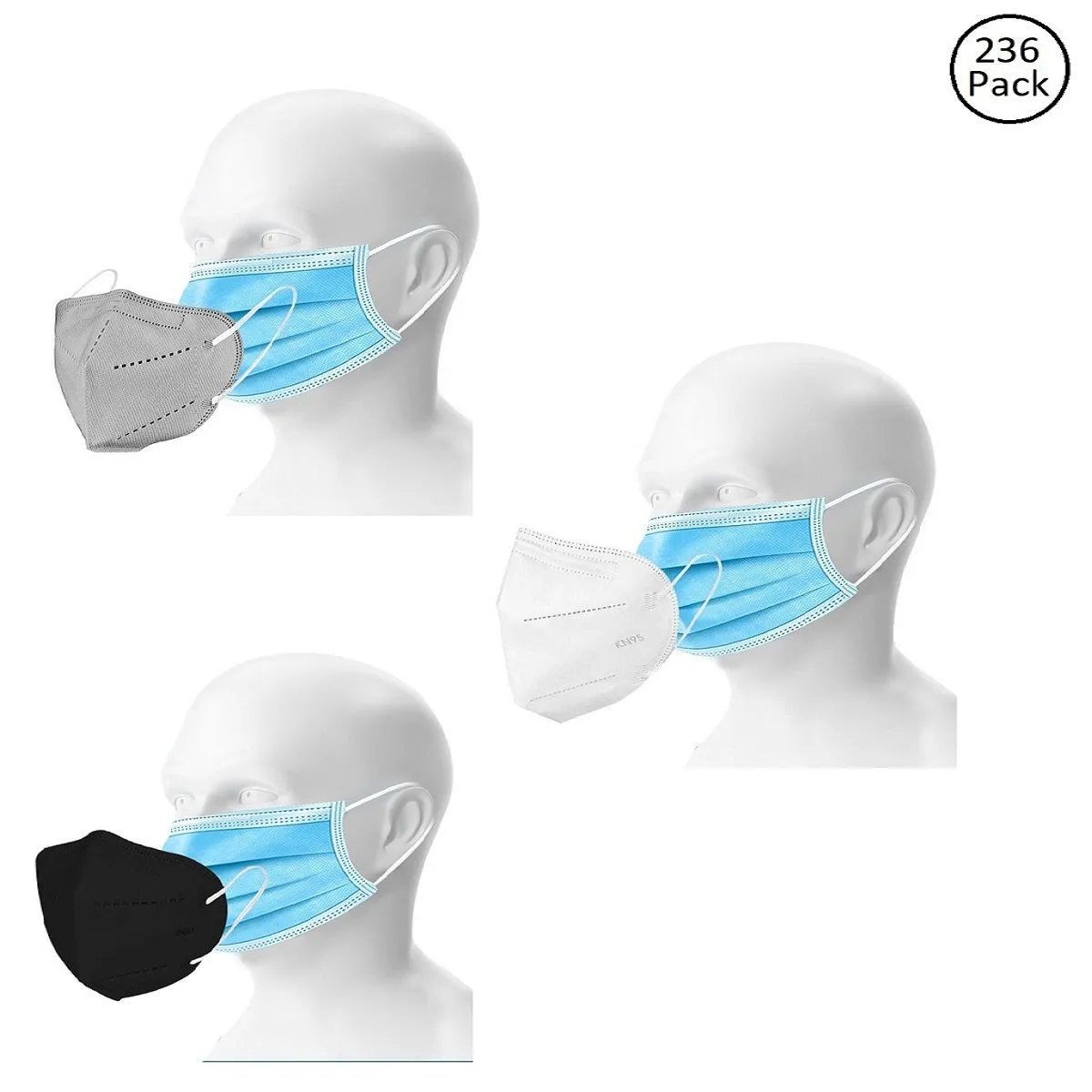 OOMPH Double Mask Set of 200 Disposable & 36 Kn95/N95 Mask