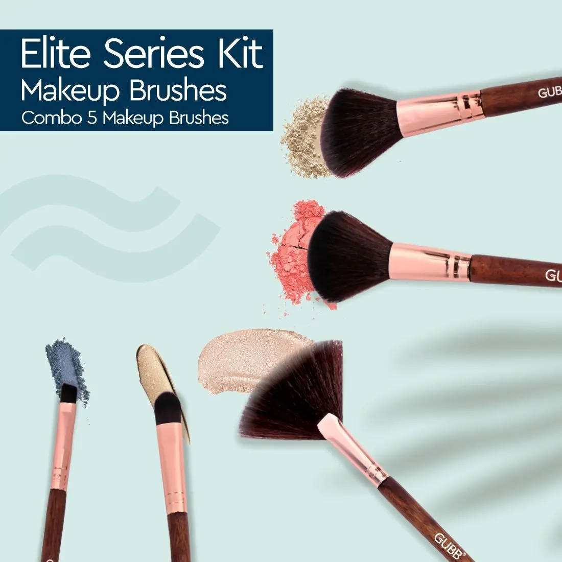 GUBB Spotlight Kit Set Of 3 Makeup Brushes (Blush Brush, Fan Brush & Buffer Brush)