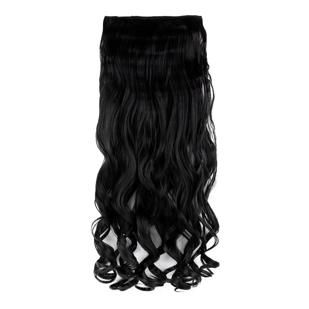 Streak Street Clip-in 30'' Beach Wavy Jet Black Hair Extensions