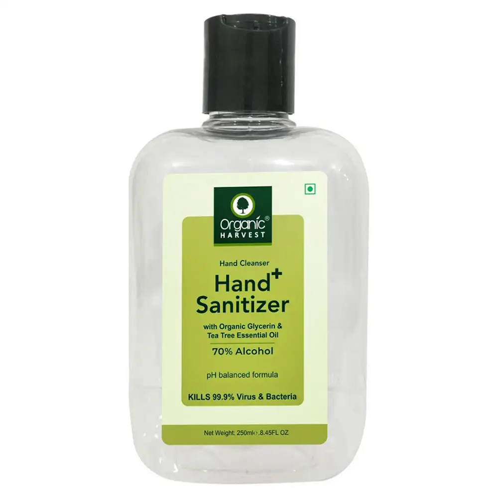 Organic Harvest Hand Cleanser & Sanitizer,  Fragrance Free  250 ml  Kills 99.9% Virus & Bacteria