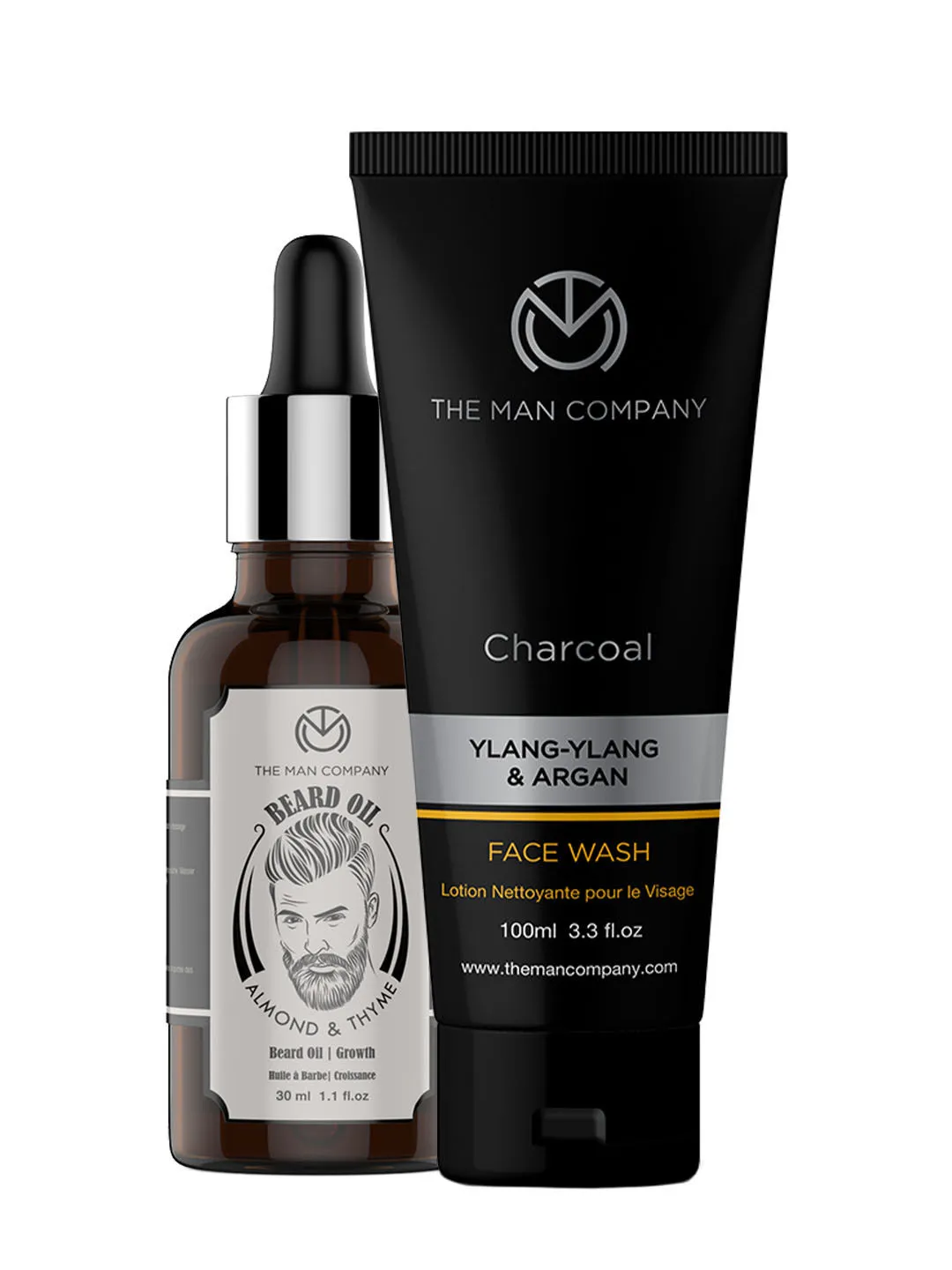 The Man Company Dazzling Duo (Argan Geranium Beard Oil + Charcoal Face Wash)