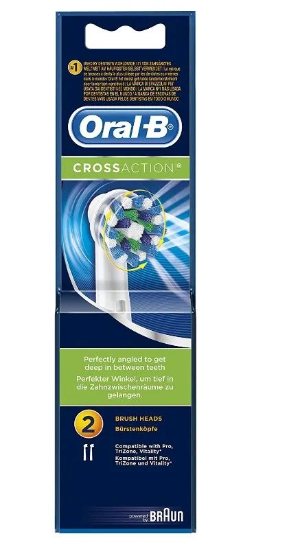 Oral-B Cross Action Electric Toothbrush Replacement Heads - Pack of 2