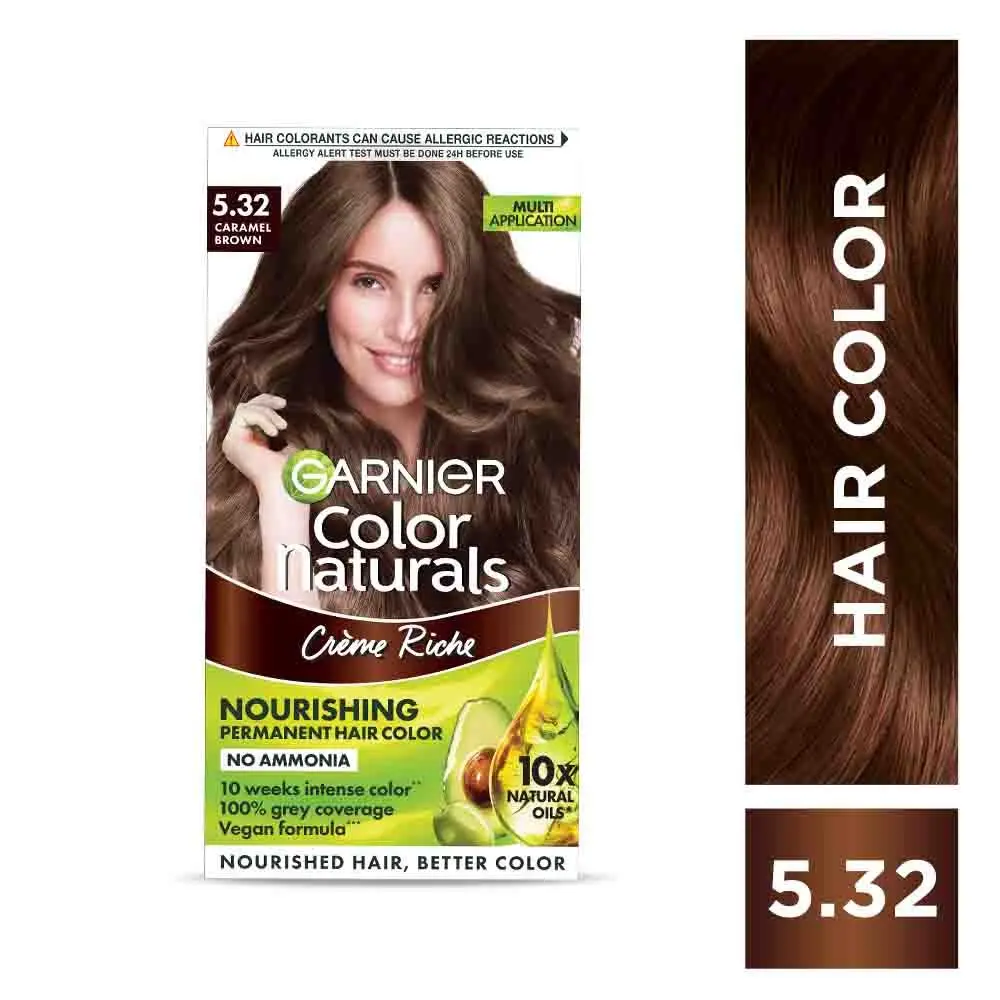 Garnier Color Naturals Creme hair color, Shade 5.32 Taapsee"s Caramel brown (70 ml + 60 g)