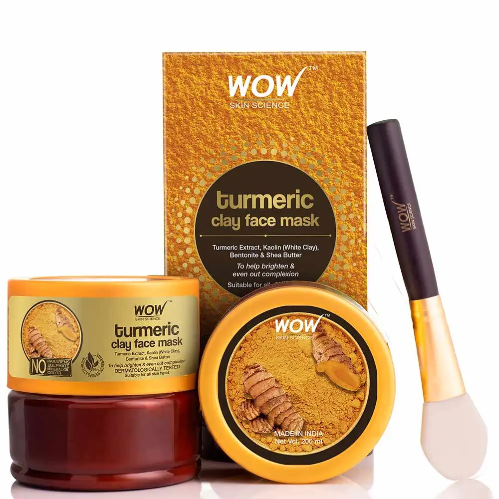 WOW Skin Science Turmeric Clay Face Mask,  200 ml  for All Skin Types