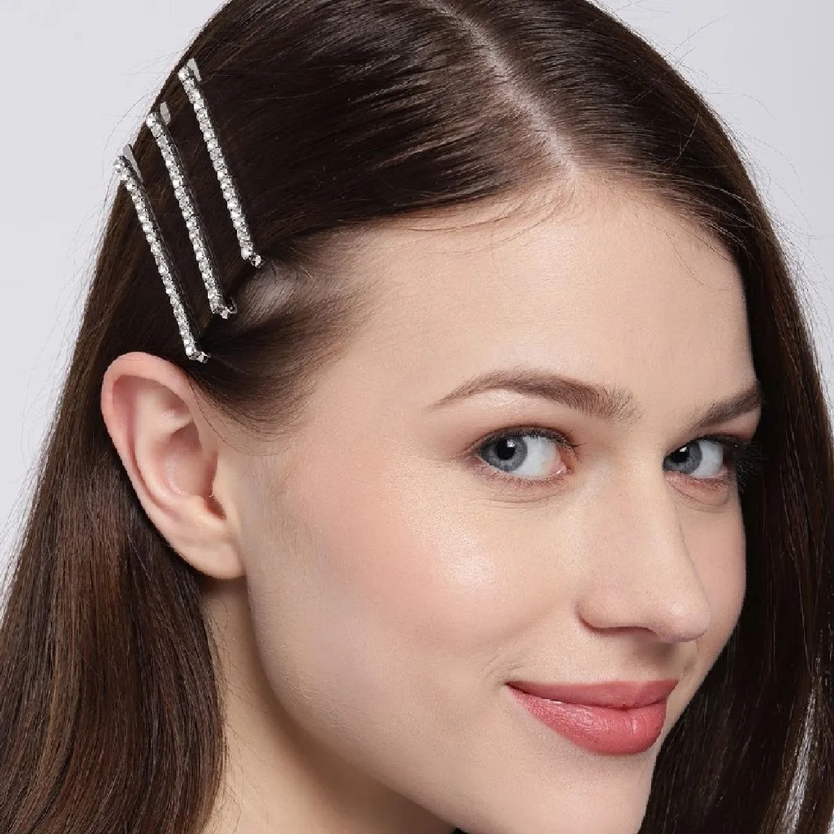 Bellofox Embellished Silver Bobby Pins - Set Of 6