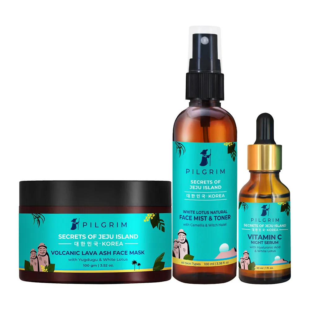 Pilgrim All Nourishing Toning & Masking Skin Care Combo with Vitamin C Face Serum