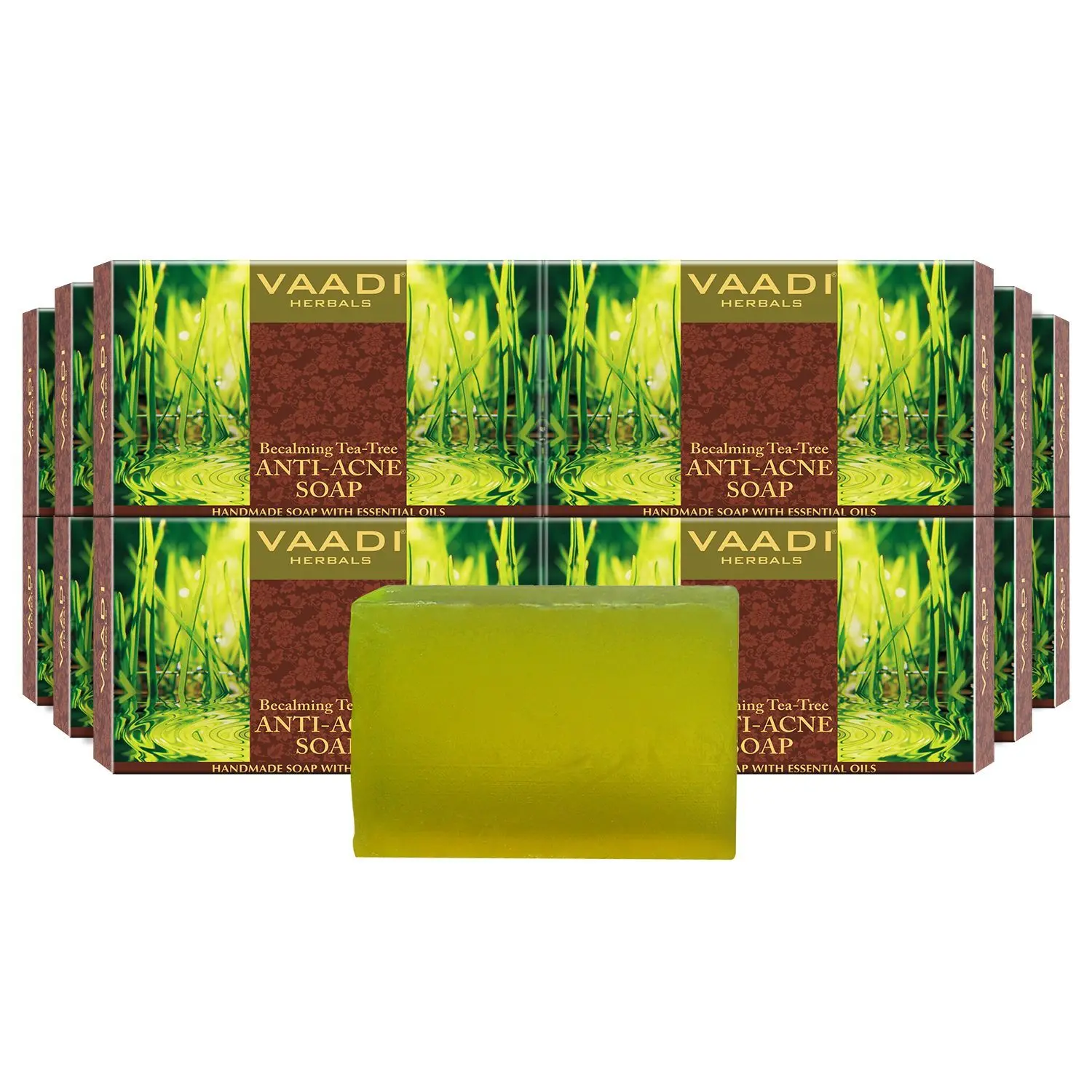 Vaadi Herbals Pack of 12 Becalming Tea Tree Soap Anti-Acne therapy (12 x 75 g)