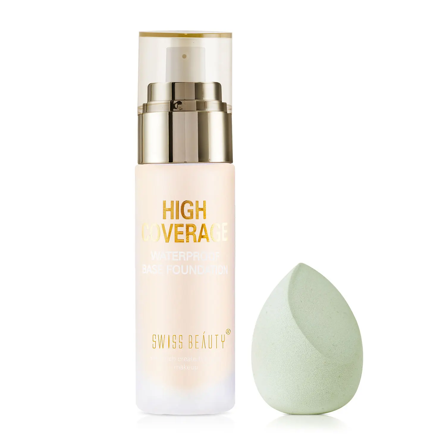 Swiss Beauty Cover Me Tight, Blend Me Right Foundation With Free Blender - Combo - 55+32 gm