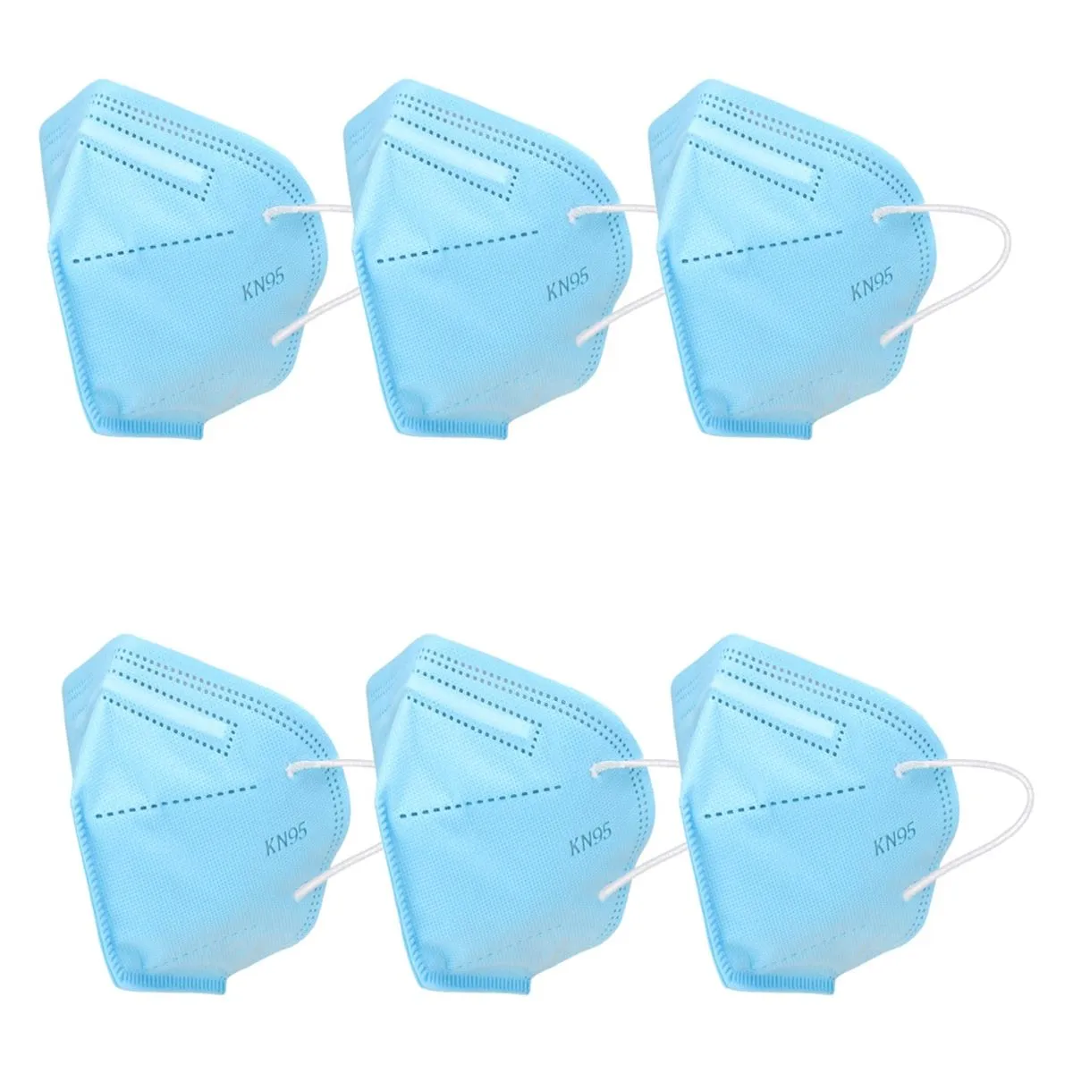 OOMPH Pack Of 6 Kn95/n95 Anti-pollution Reusable 5 Layer Mask- Blue