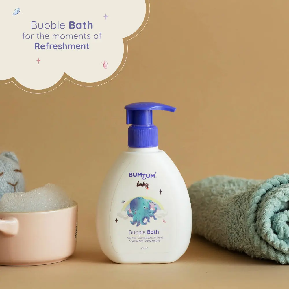 Bumtum Baby Bubble Bath, No Tear, Paraben & Sulfate Free, Derma Tested - 200 ml
