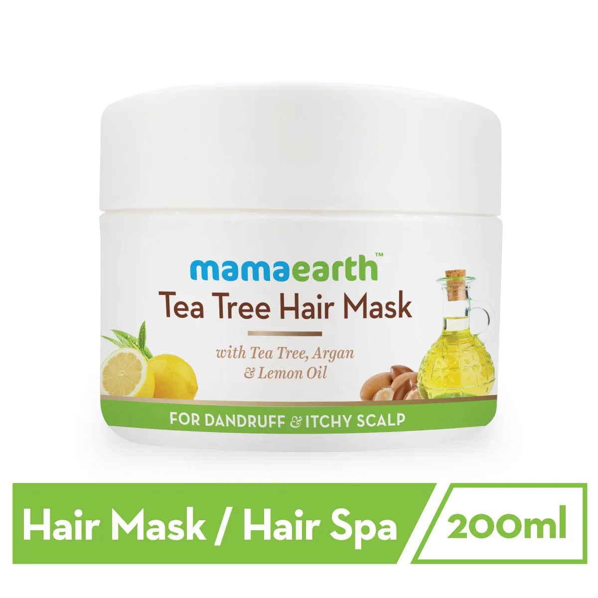 Mamaearth For Dandruff & Itchy Scalp Tea Tree Hair Mask With Tea Tree, Argan & Lemon Oil