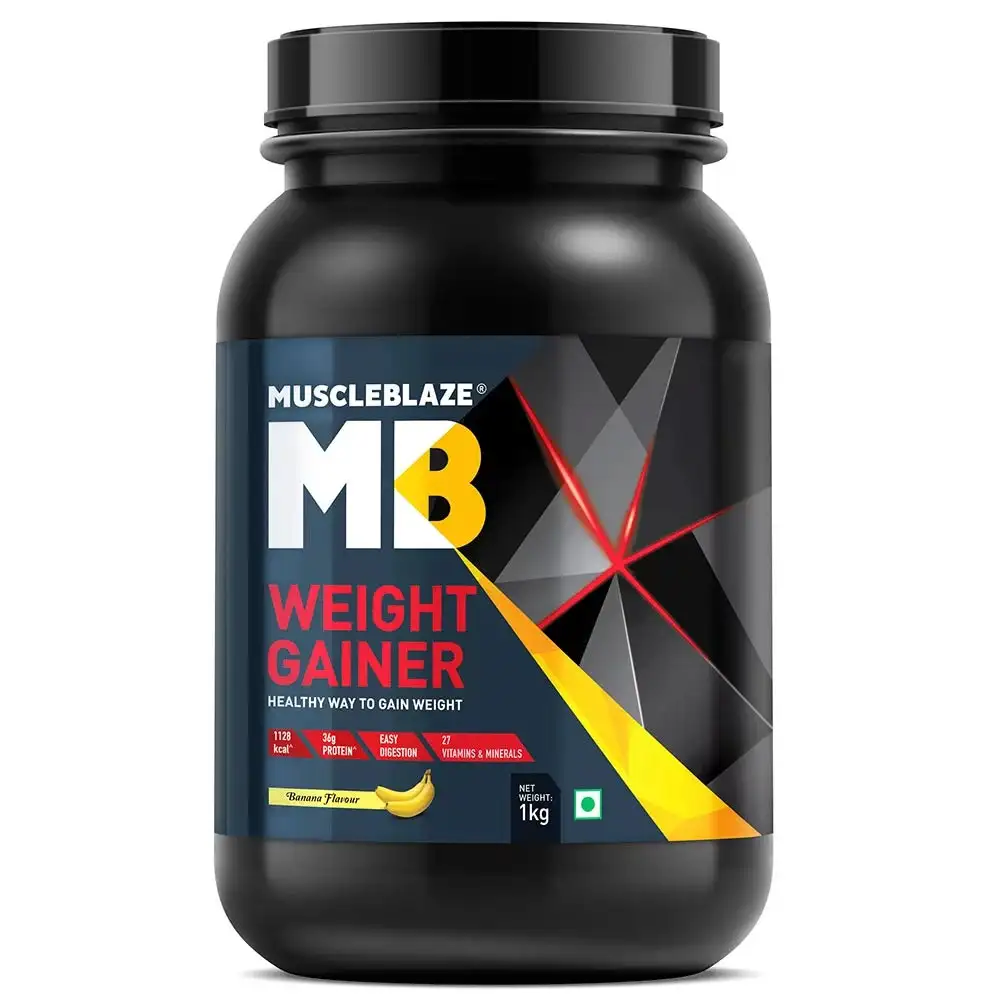 MuscleBlaze Weight Gainer with Added Digezyme OP,  2.2 lb  Banana