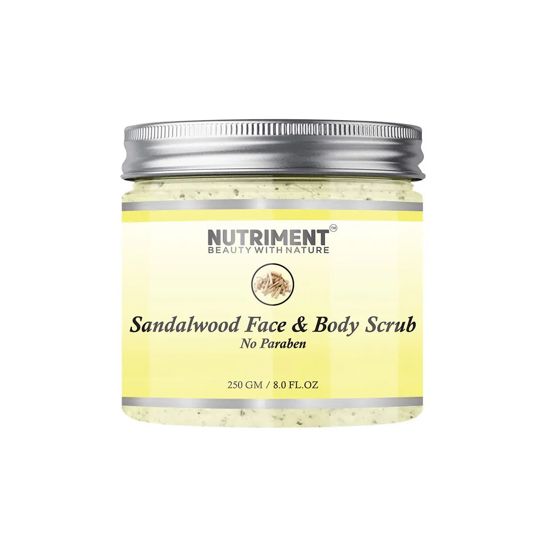 Nutriment Sandalwood Scrub for Deadskin Cells Removal, Removing Blackheads and Revitalises Healthy Skin, Paraban Free 250gram Suitable for all skin types