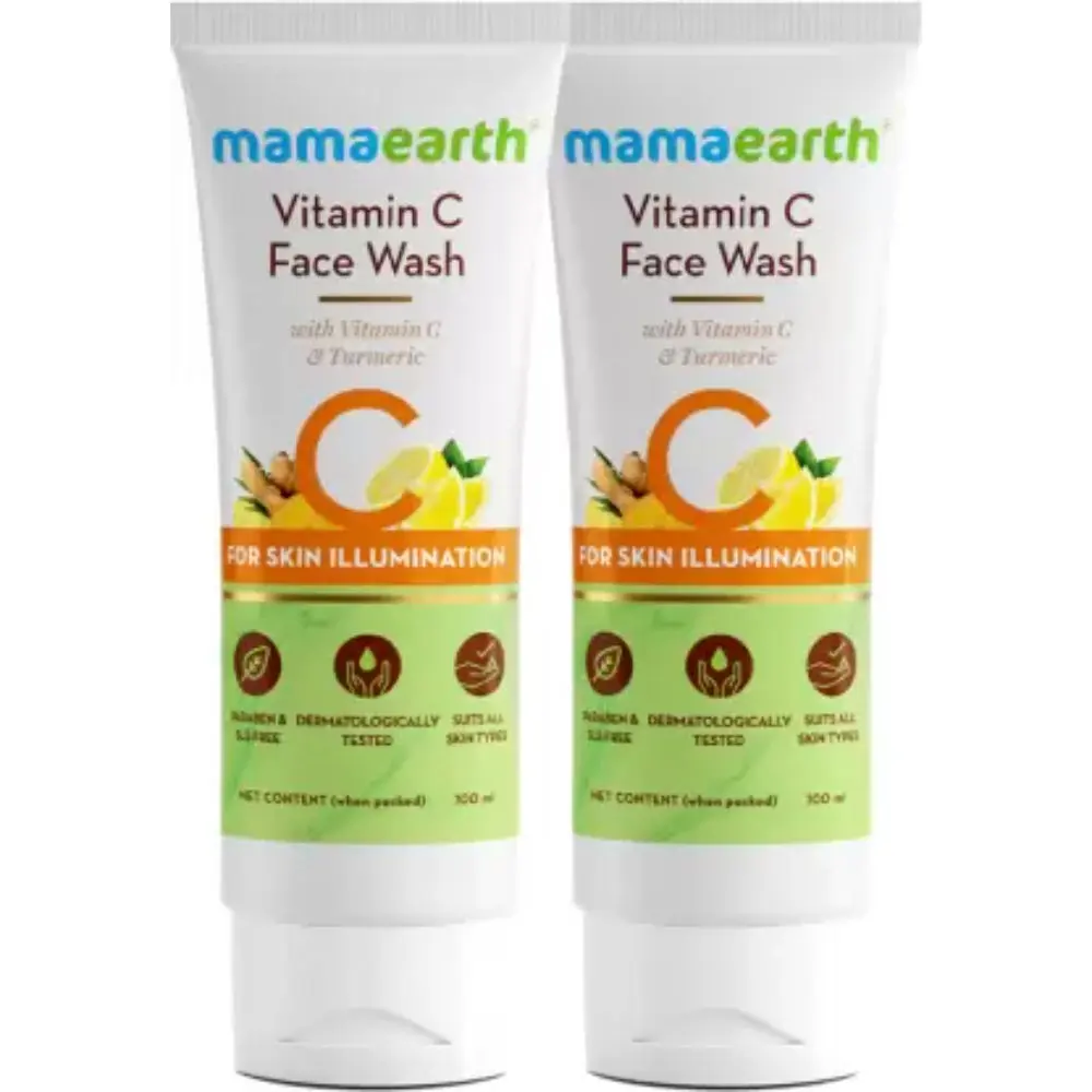 Mamaearth Vitamin C Face Wash With Vitamin C And Turmeric For Skin Illumination (100 ml) (Pack of 2)