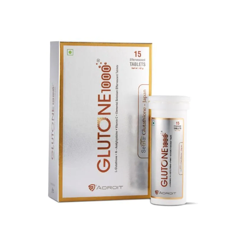 Glutone 1000 Setria L-Glutathione & Vitamin C Effervescent Tablets For Skin Brightening