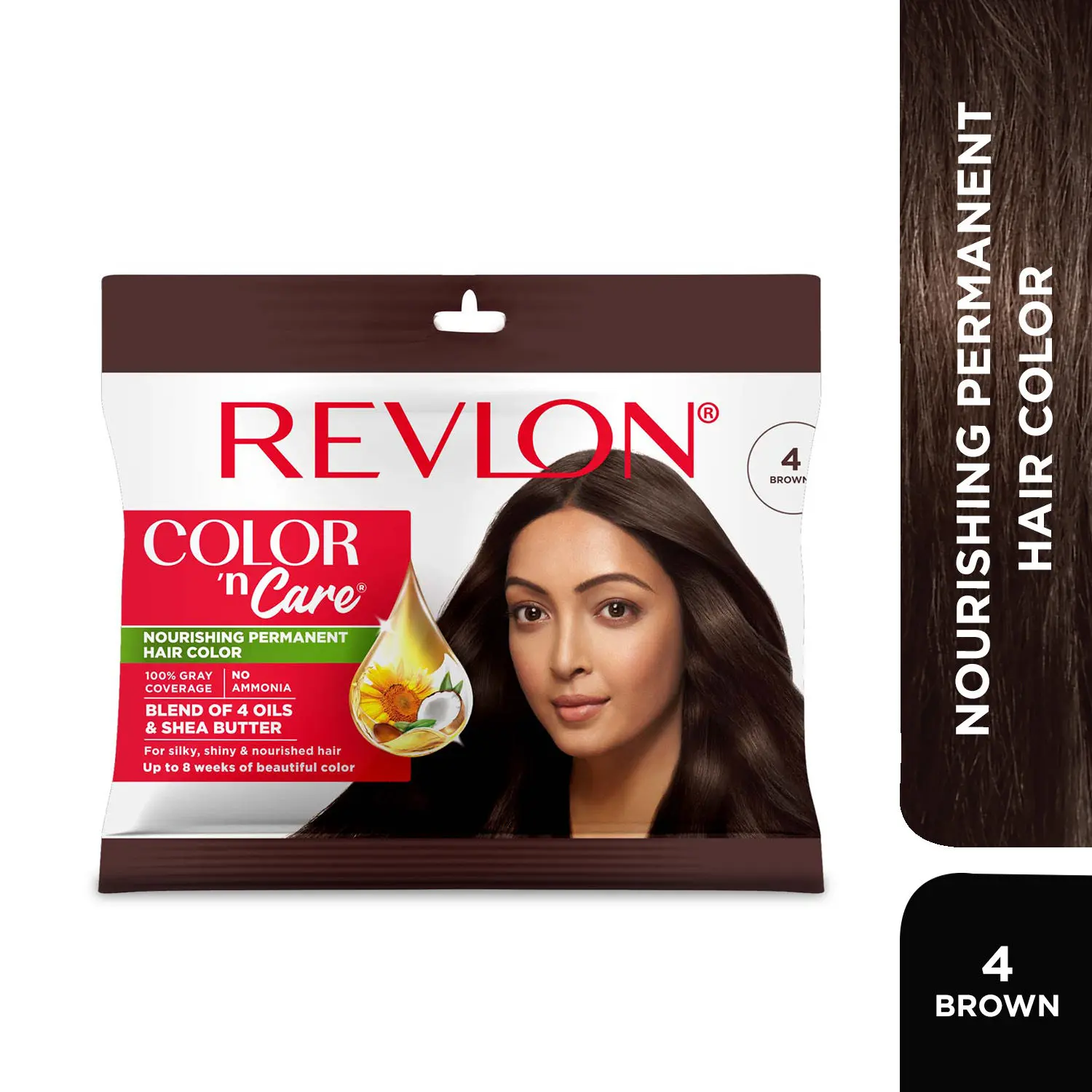 REVLON Color 'n Care NOURISHING PERMANENT HAIR COLOR - 4 Brown (Sachet)