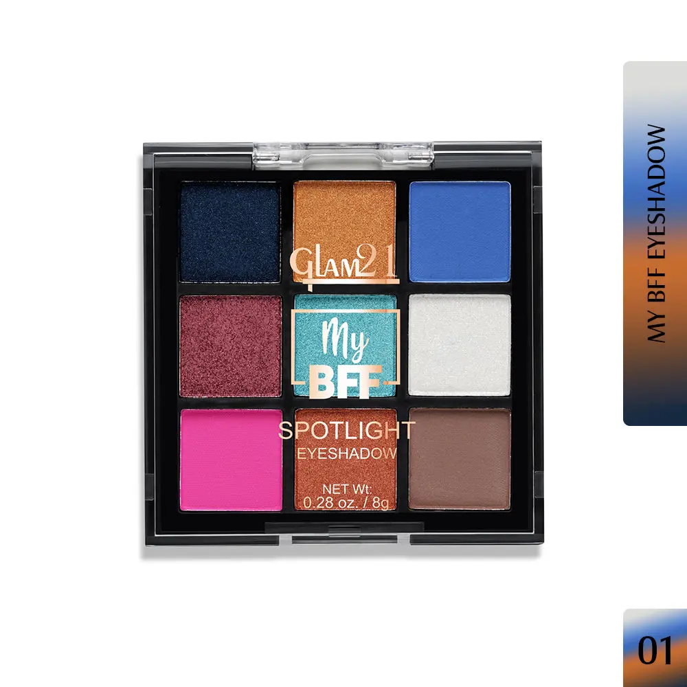 Glam21 BFF Spotlight Eyeshadow Palette | 9 Highly Pigmented Shades | Seamless Blending| Long-Staying | 9 gm - Shade-01