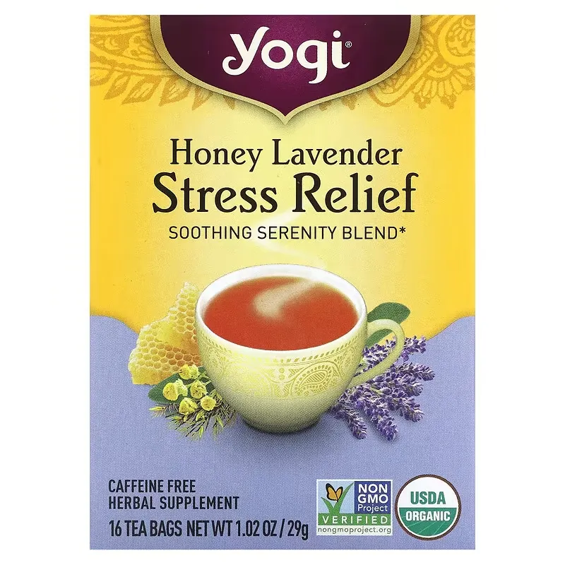 Stress Relief, Honey Lavender, Caffeine Free, 16 Tea Bags, 1.02 oz (29 g)