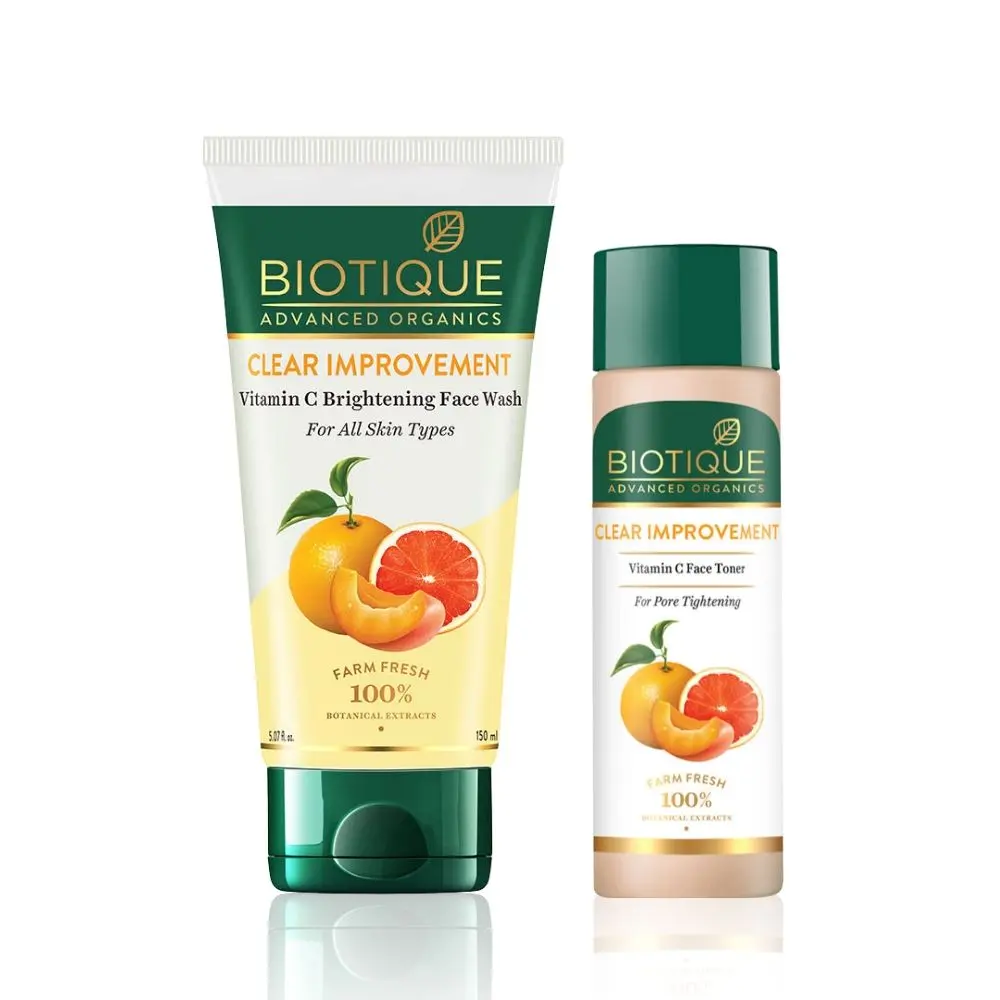 Biotique Advanced Organics Vitamin C Face Wash 150ml + Toner 120ml combo