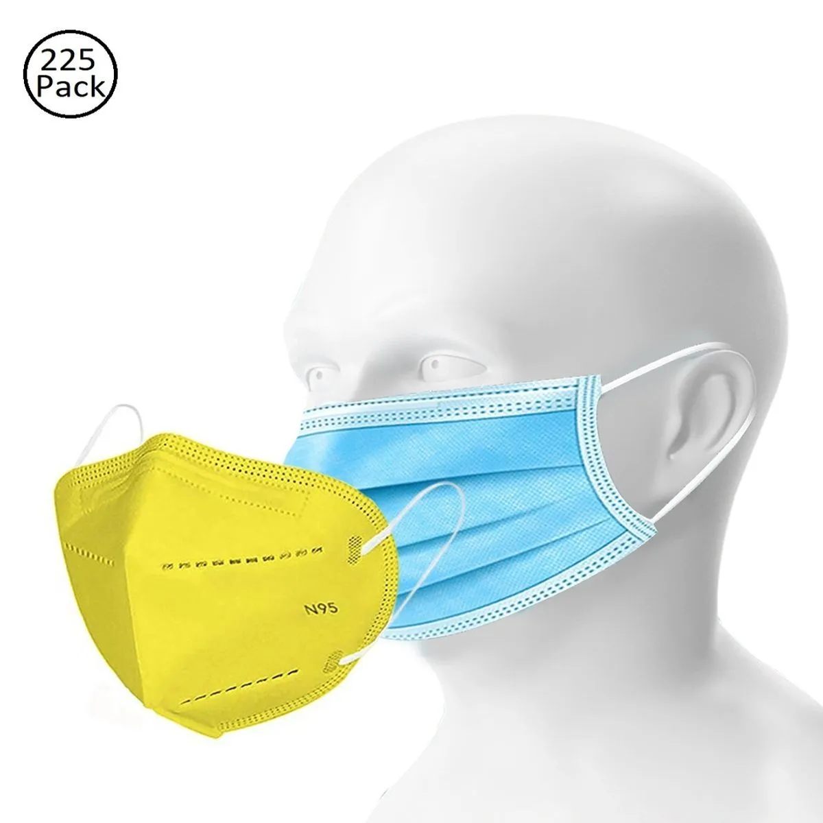 OOMPH Double Mask Set of 200 Disposable & 25 Reusable Kn95/N95 Mask